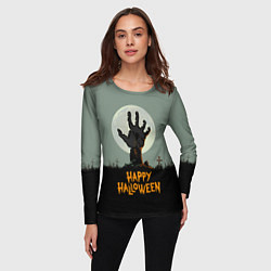 Лонгслив женский Happy Halloween, цвет: 3D-принт — фото 2