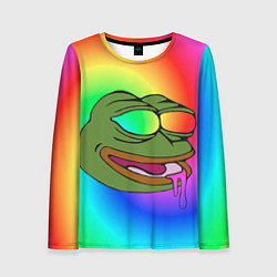 Лонгслив женский Pepe rainbow, цвет: 3D-принт