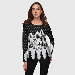 Лонгслив женский Северные Олени в Горах, цвет: 3D-принт — фото 2