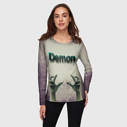 Лонгслив женский Demon!, цвет: 3D-принт — фото 2