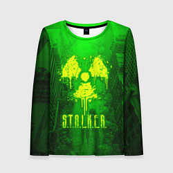 Лонгслив женский STALKER LOGO RADIATOIN NEON TOXIC, цвет: 3D-принт