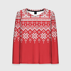 Лонгслив женский Knitted Pattern, цвет: 3D-принт