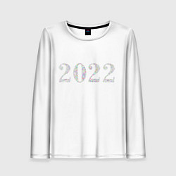Лонгслив женский Новый Год 2022 - New Year 2022, цвет: 3D-принт