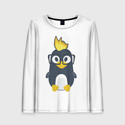 Женский лонгслив Linux пингвин Талисман для программистов