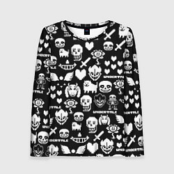 Женский лонгслив UNDERTALE PATTERN БЕЛЫЙ