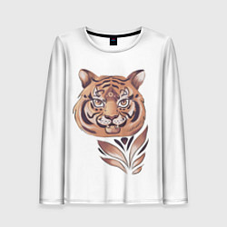 Лонгслив женский Тигр, принт, цвет: 3D-принт