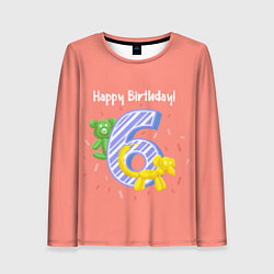 Лонгслив женский Шестой день рождения, цвет: 3D-принт