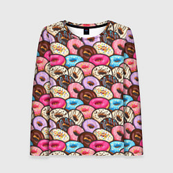 Лонгслив женский Sweet donuts, цвет: 3D-принт