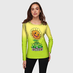 Лонгслив женский Plants vs Zombies - Подсолнух, цвет: 3D-принт — фото 2