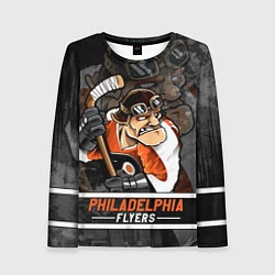 Лонгслив женский Филадельфия Флайерз, Philadelphia Flyers, цвет: 3D-принт