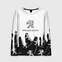 Лонгслив женский Peugeot подтёки паттерн, цвет: 3D-принт