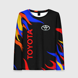 Лонгслив женский Toyota Разноцветный огонь, цвет: 3D-принт