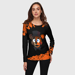 Лонгслив женский FNAF - ФРЕДДИ Краска, цвет: 3D-принт — фото 2