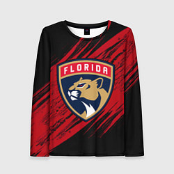Лонгслив женский Florida Panthers, Флорида Пантерз, NHL, цвет: 3D-принт