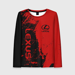 Лонгслив женский Lexus Лексус Черно красный, цвет: 3D-принт