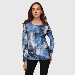 Лонгслив женский Спортивный камуфляж Пикси - Черника, цвет: 3D-принт — фото 2