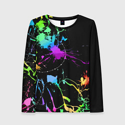Лонгслив женский Neon vanguard fashion pattern, цвет: 3D-принт