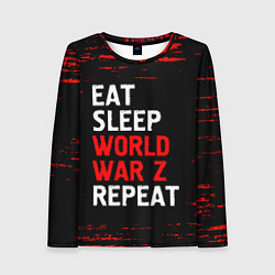 Женский лонгслив Eat Sleep World War Z Repeat - Краска