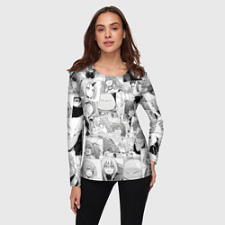 Лонгслив женский О моём происхождении в слизь pattern, цвет: 3D-принт — фото 2