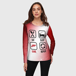 Лонгслив женский Eat Sleep Forza Horizon Repeat, цвет: 3D-принт — фото 2
