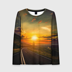 Лонгслив женский Закат у океана, цвет: 3D-принт
