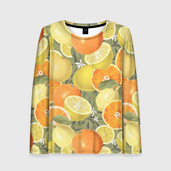 Лонгслив женский Апельсины и Лимоны, цвет: 3D-принт