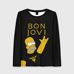Лонгслив женский Bon Jovi Гомер Симпсон Рокер, цвет: 3D-принт