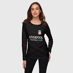 Лонгслив женский Liverpool ливерпуль чёрточки, цвет: 3D-принт — фото 2