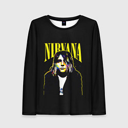 Лонгслив женский Рок - группа Nirvana, цвет: 3D-принт