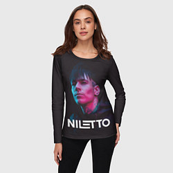 Лонгслив женский Нилетто - портрет, цвет: 3D-принт — фото 2