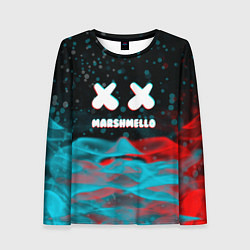 Лонгслив женский Marshmello logo крапинки, цвет: 3D-принт