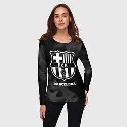 Лонгслив женский Barcelona Sport на темном фоне, цвет: 3D-принт — фото 2