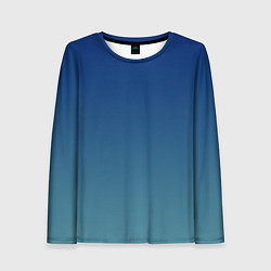 Женский лонгслив Текстурированный сине-бирюзовый градиент