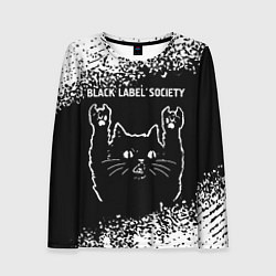 Женский лонгслив Группа Black Label Society и рок кот