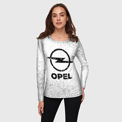 Лонгслив женский Opel с потертостями на светлом фоне, цвет: 3D-принт — фото 2