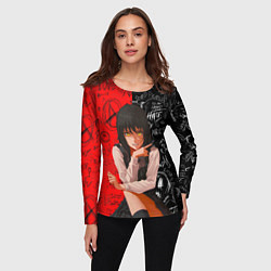 Лонгслив женский Митака демон войны - человек бензопила, цвет: 3D-принт — фото 2