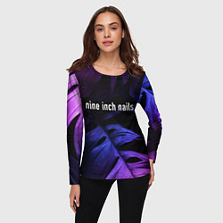 Лонгслив женский Nine Inch Nails neon monstera, цвет: 3D-принт — фото 2