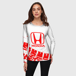 Лонгслив женский Honda - красный след шины, цвет: 3D-принт — фото 2