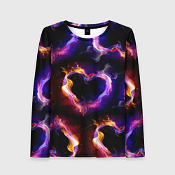 Женский лонгслив Пламенное сердце - паттерн
