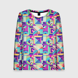Лонгслив женский Геометрия абстрактный паттерн, цвет: 3D-принт
