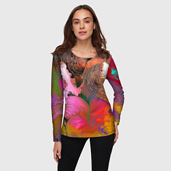 Лонгслив женский Стилизованная композиция из океанских ракушек, цвет: 3D-принт — фото 2
