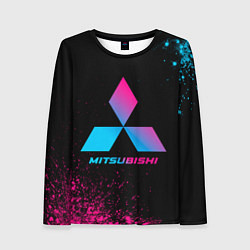 Лонгслив женский Mitsubishi - neon gradient, цвет: 3D-принт