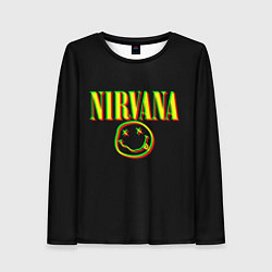 Женский лонгслив Nirvana logo glitch