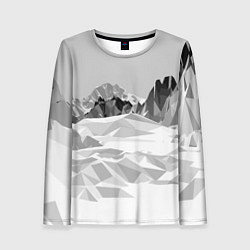 Лонгслив женский Полигональные стилизованные горы - вершина, цвет: 3D-принт