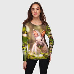 Лонгслив женский Милый кролик, цвет: 3D-принт — фото 2