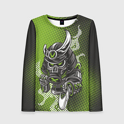 Лонгслив женский Неоновый самурай-воин, цвет: 3D-принт