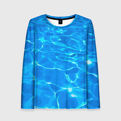 Лонгслив женский Абстрактные волны бассейна - текстура, цвет: 3D-принт