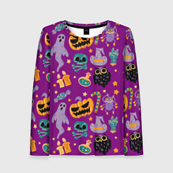 Женский лонгслив Happy Halloween - holiday pattern