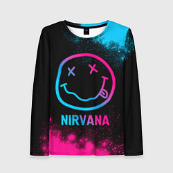 Лонгслив женский Nirvana - neon gradient, цвет: 3D-принт