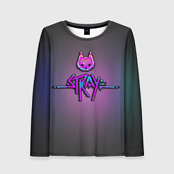 Лонгслив женский Stray logo neon, цвет: 3D-принт